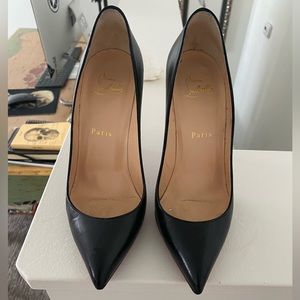 Christian Louboutin Black Leather Pigalle 100mm - Size 37